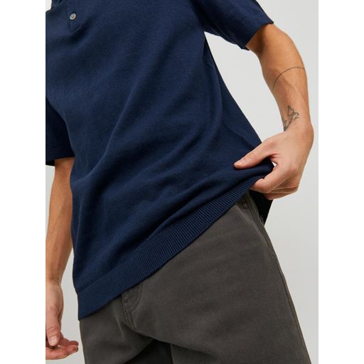 Jack&Jones Emil Strikket Polo, Navy Blazer, M