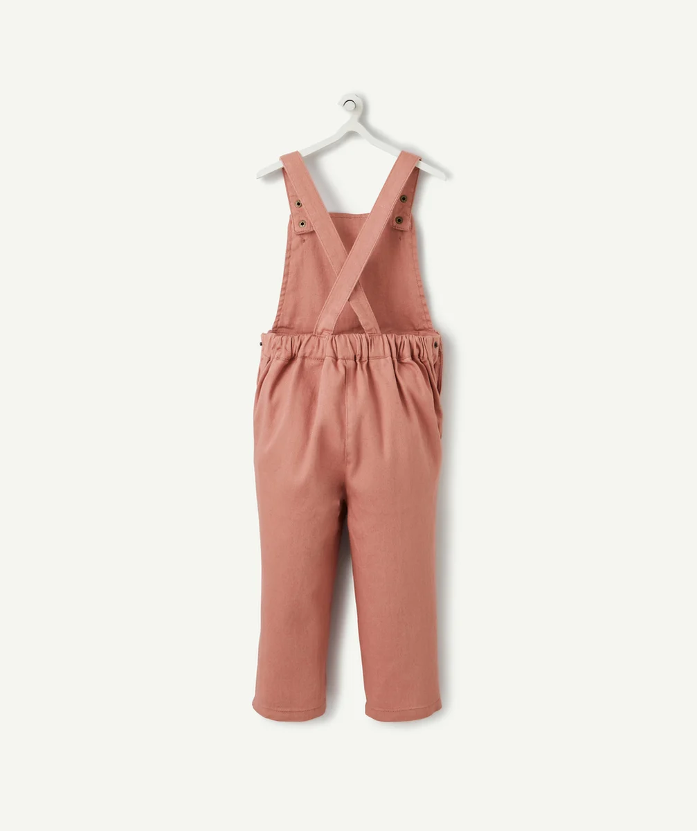 LA SALOPETTE ÉVOLUTIVE VIEUX ROSE EN COTON CHANVRE