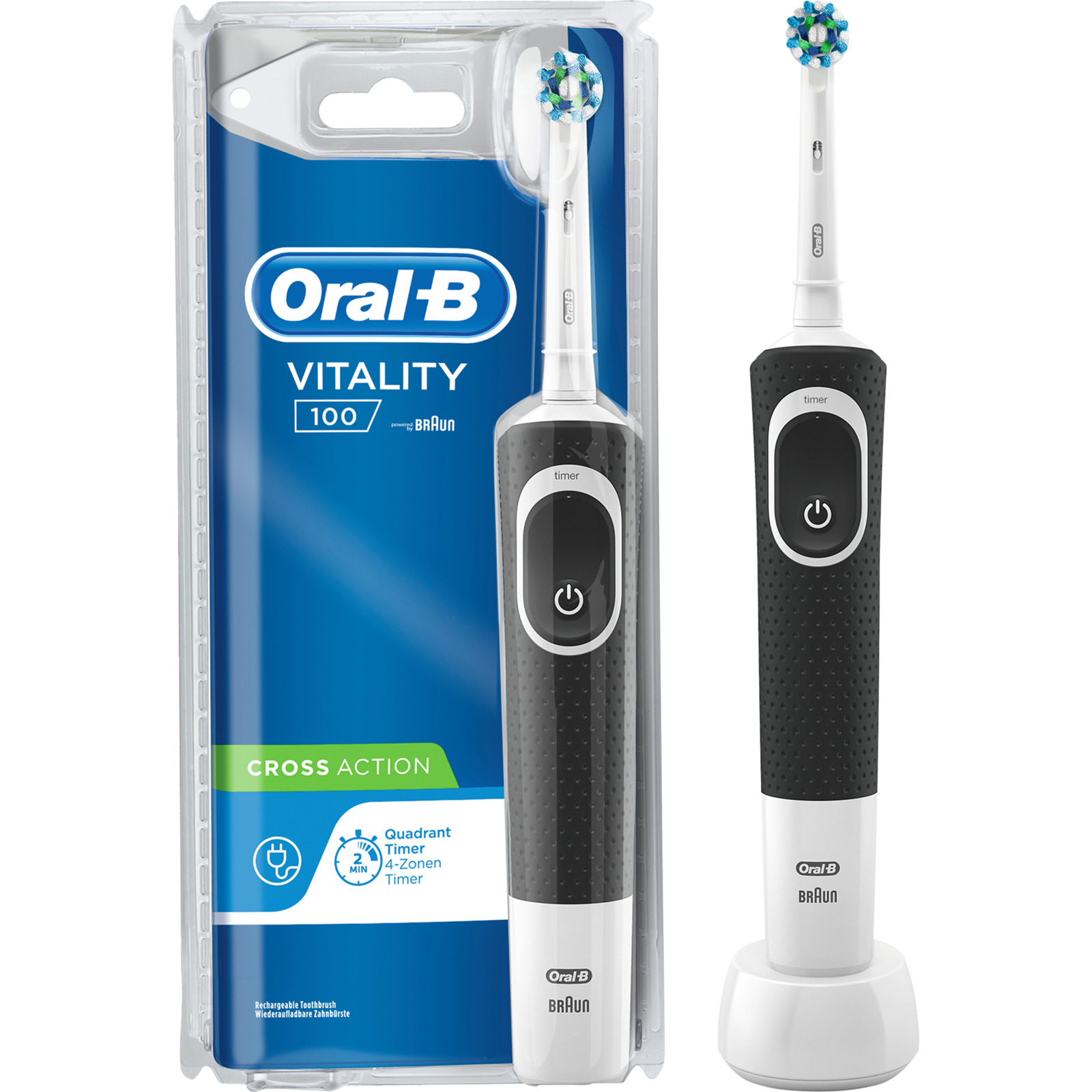 Oral-B Elektrische Zahnbürste Vitality 100 CrossAction schwarz