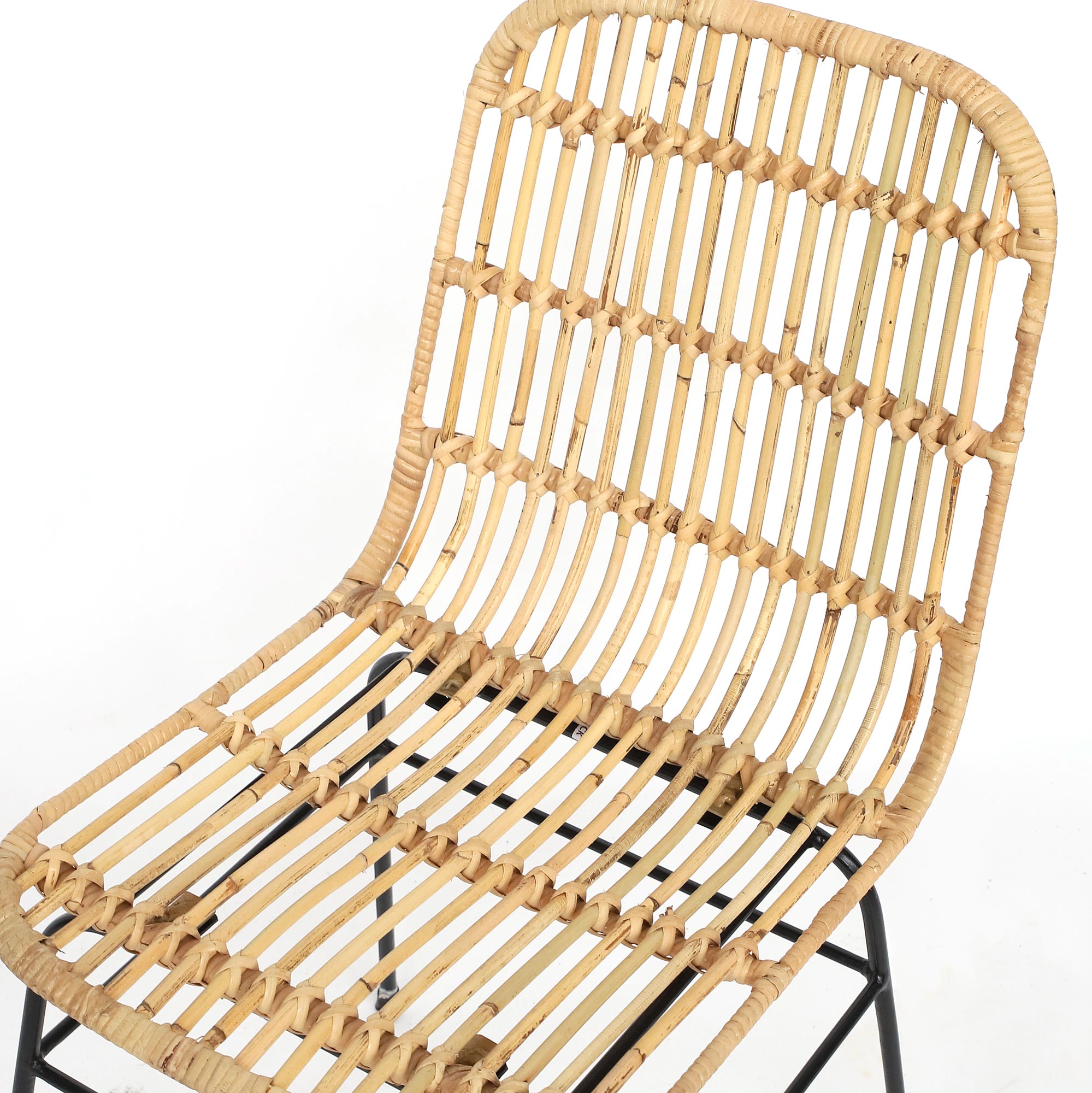 Rattan-Stuhl 'Brehm', natur, schwarz, B 43 cm, L 54 cm, H 81 cm von fischer's lagerhaus