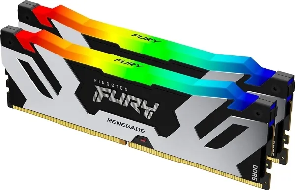 Kingston FURY Renegade RGB - DDR5 - sæt - 64 GB: 2 x 32 GB - DIMM 288-PIN - 6000 MT/s / PC5-48000 - CL32 - 1.35 V - ikke bufferet - on-die ECC - sort, sølv