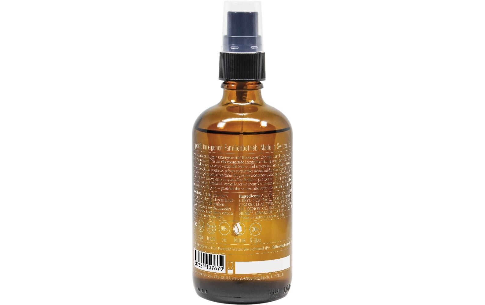 Deo Spray Swiss Pine Natural 100 mlNatürliches Deo wirkt erfrischend und würzig