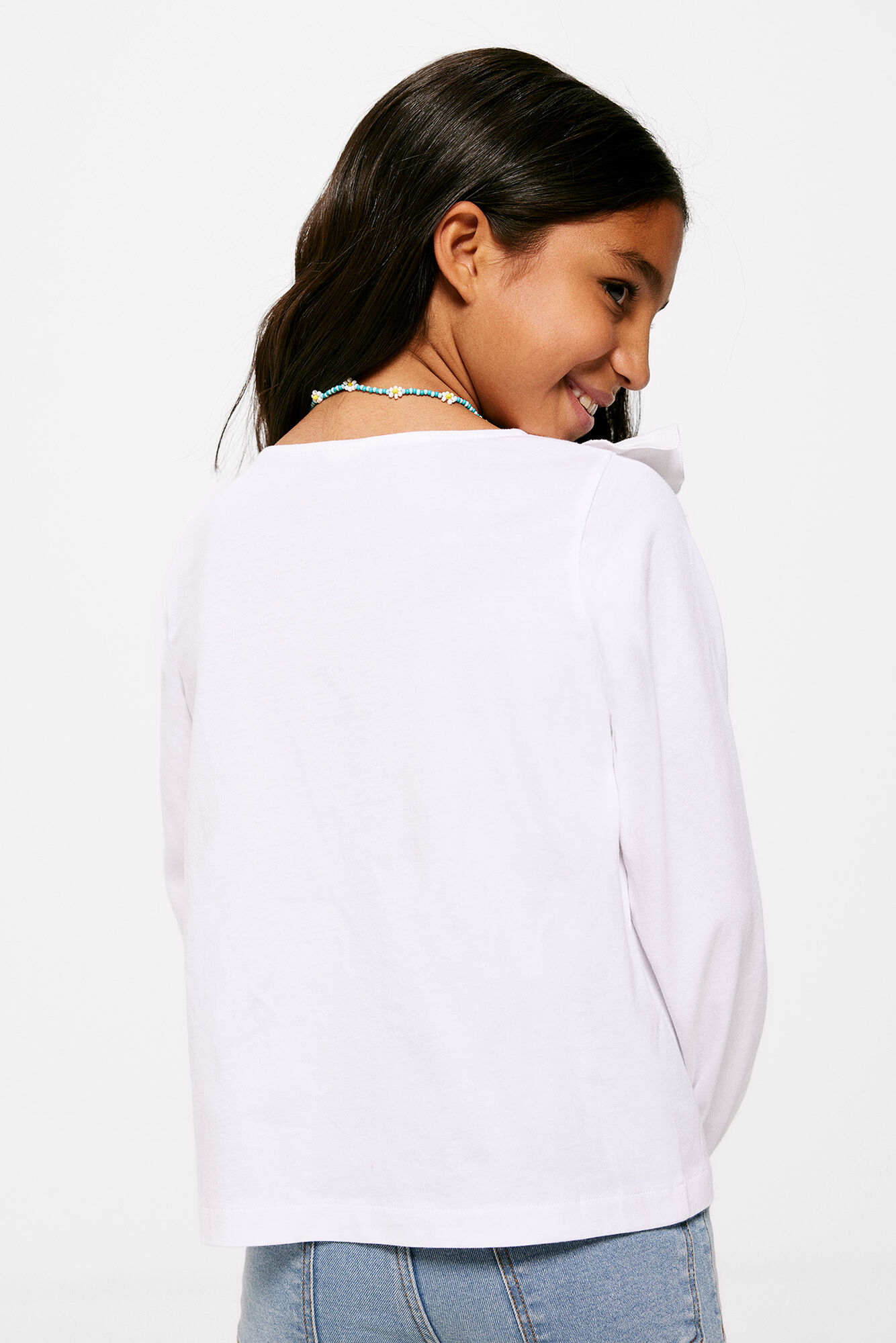 camiseta infantil com babados