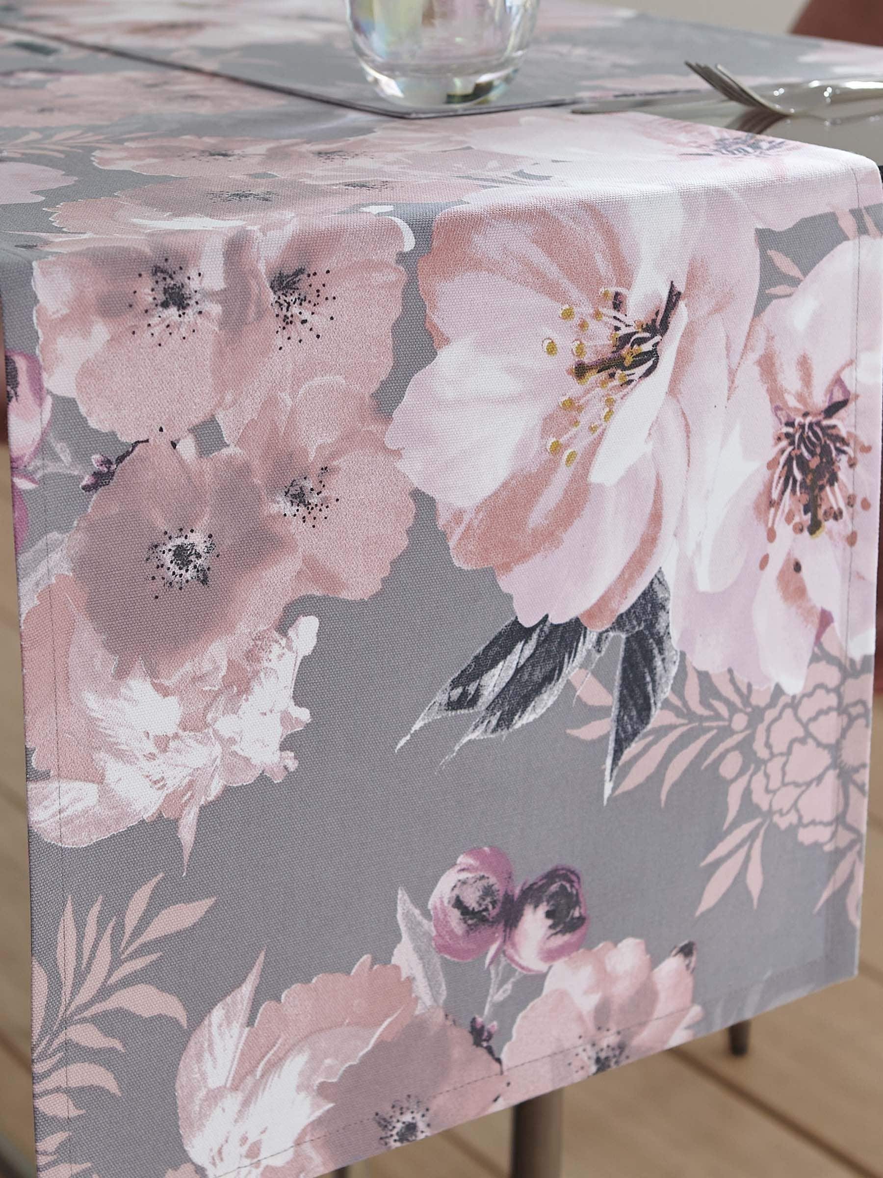 Catherine Lansfield Dramatic Floral 100% Cotton Table Runner