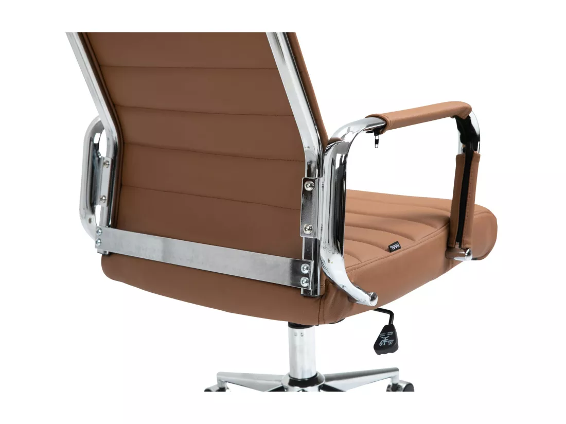 Chaise de bureau - Véritable cuir & Antique clair - Marron clair - Kolumbus