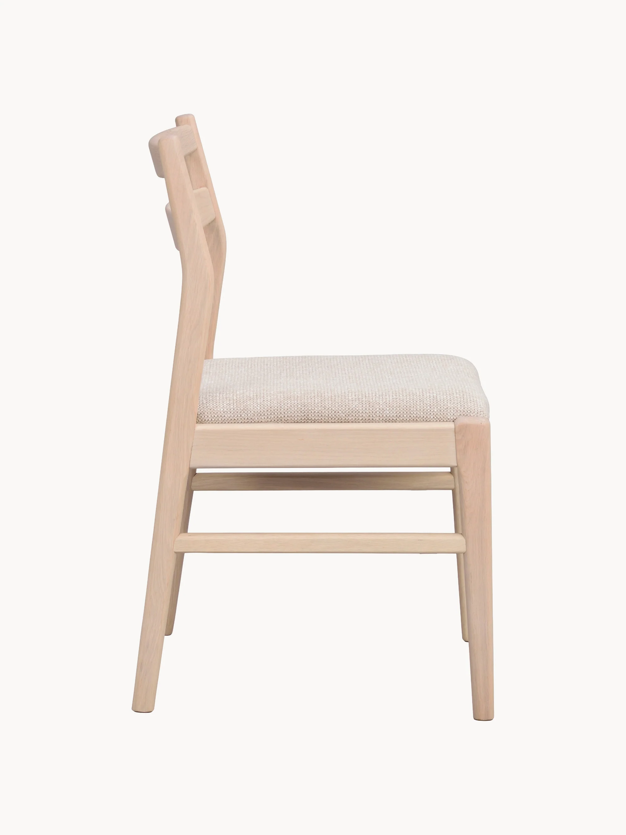 Eikenhouten eetkamerstoelen Kerwin met gestoffeerde zitvlak, 2 stuks