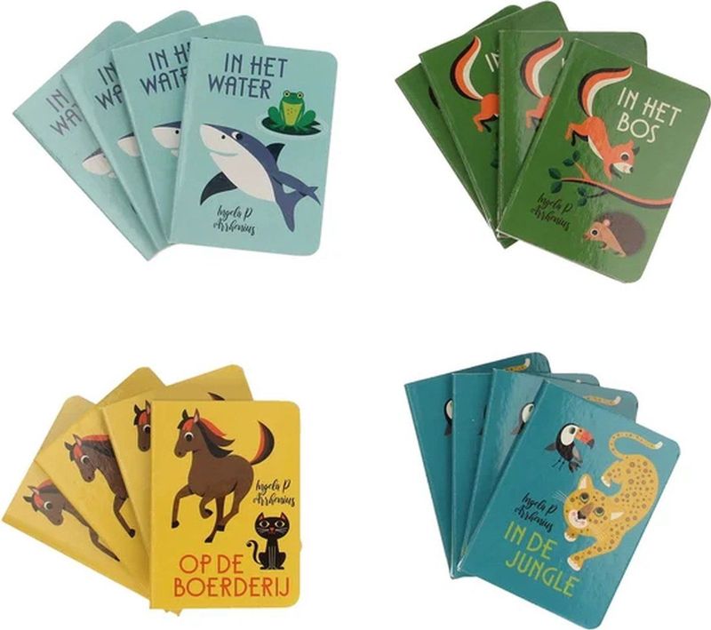 Ingela P Arrhenius - Dieren Uitdeelboekjes - 16 Stuks - Kartonboekjes