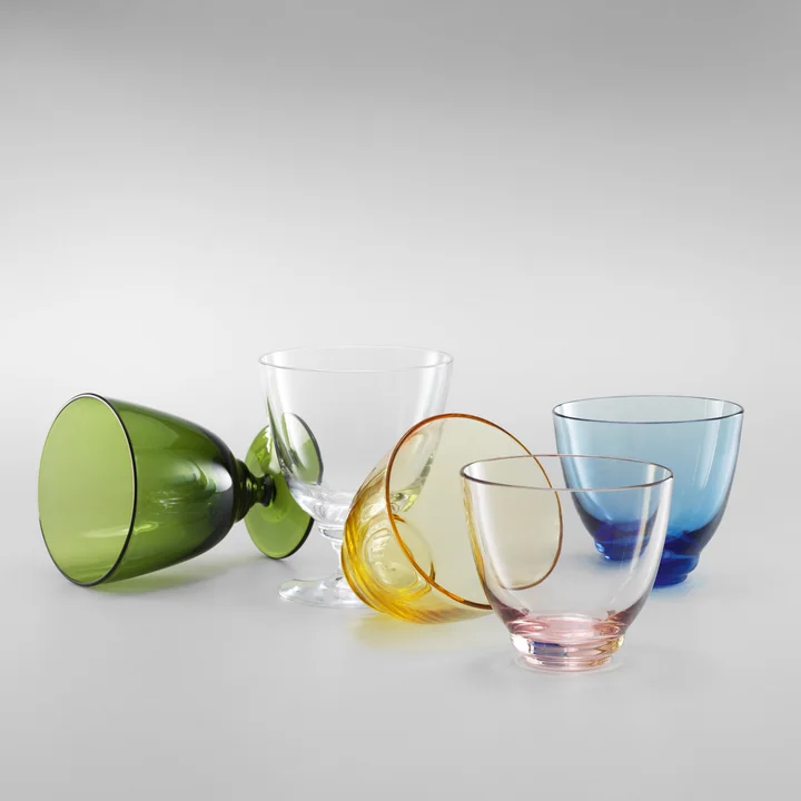 Holmegaard - Flow Wasserglas 35 cl, dunkelblau