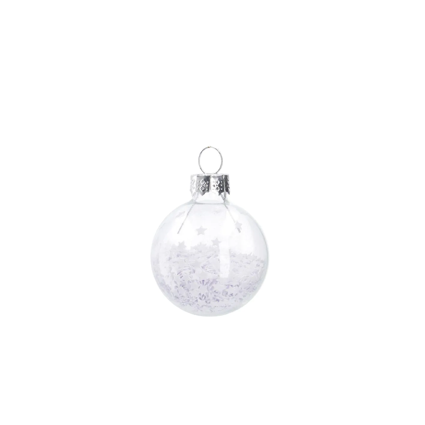 Weihnachtskugel Mini Schneeball, Flitter/weiß, 4 cm
