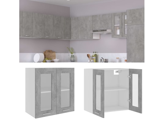 VIDAXL - Meuble haut Armoire de cuisine gris béton 60x31x60 cm aggloméré