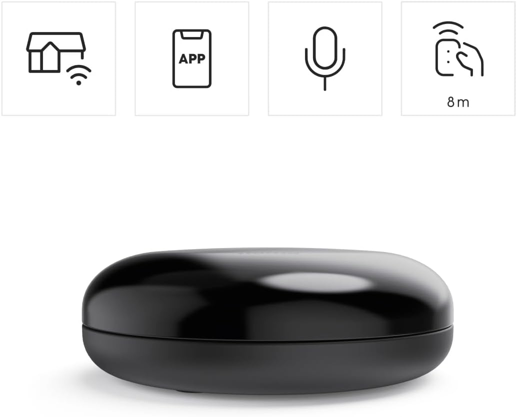 Smartphone WiFi Fernbedienung Infrarot Fernauslöser mit App- und Sprachsteuerung via Alexa und Google Home (00176639) - Schwarz