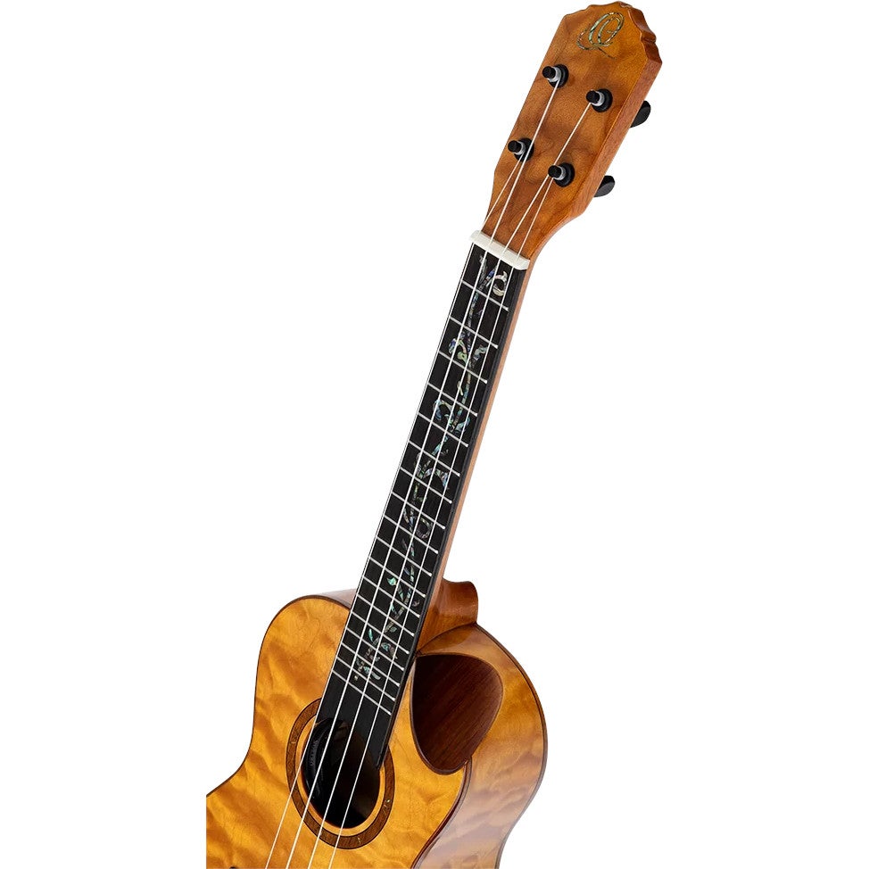 Ortega RUET-QMA Elite Series Concert Size Ukulele Quilted Maple elektrisch-akoestische concert ukelele met gigbag