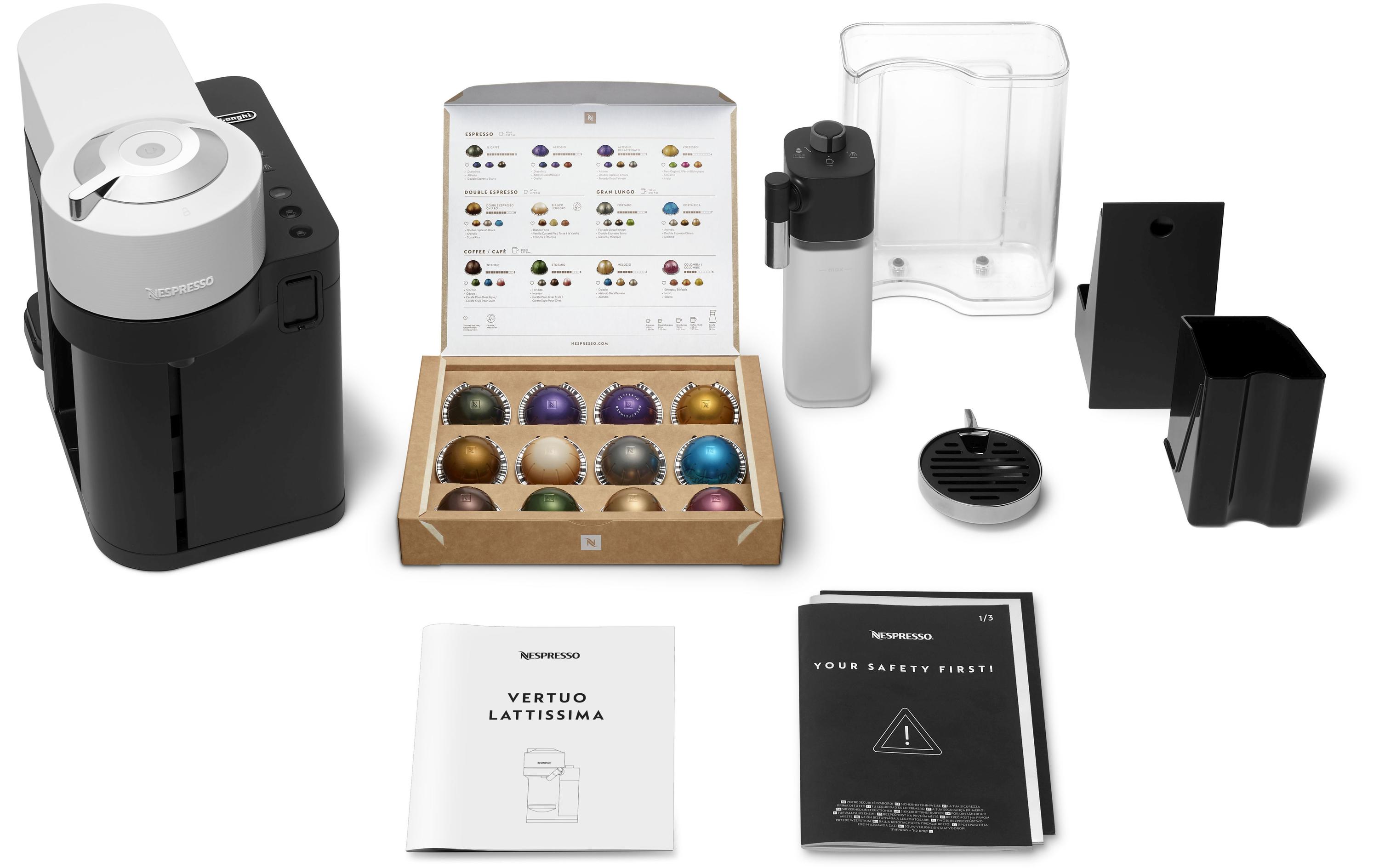 Kaffeemaschine Nespresso Vertuo Lattissima ENV300.W Weiss<br>Kaffeemaschine