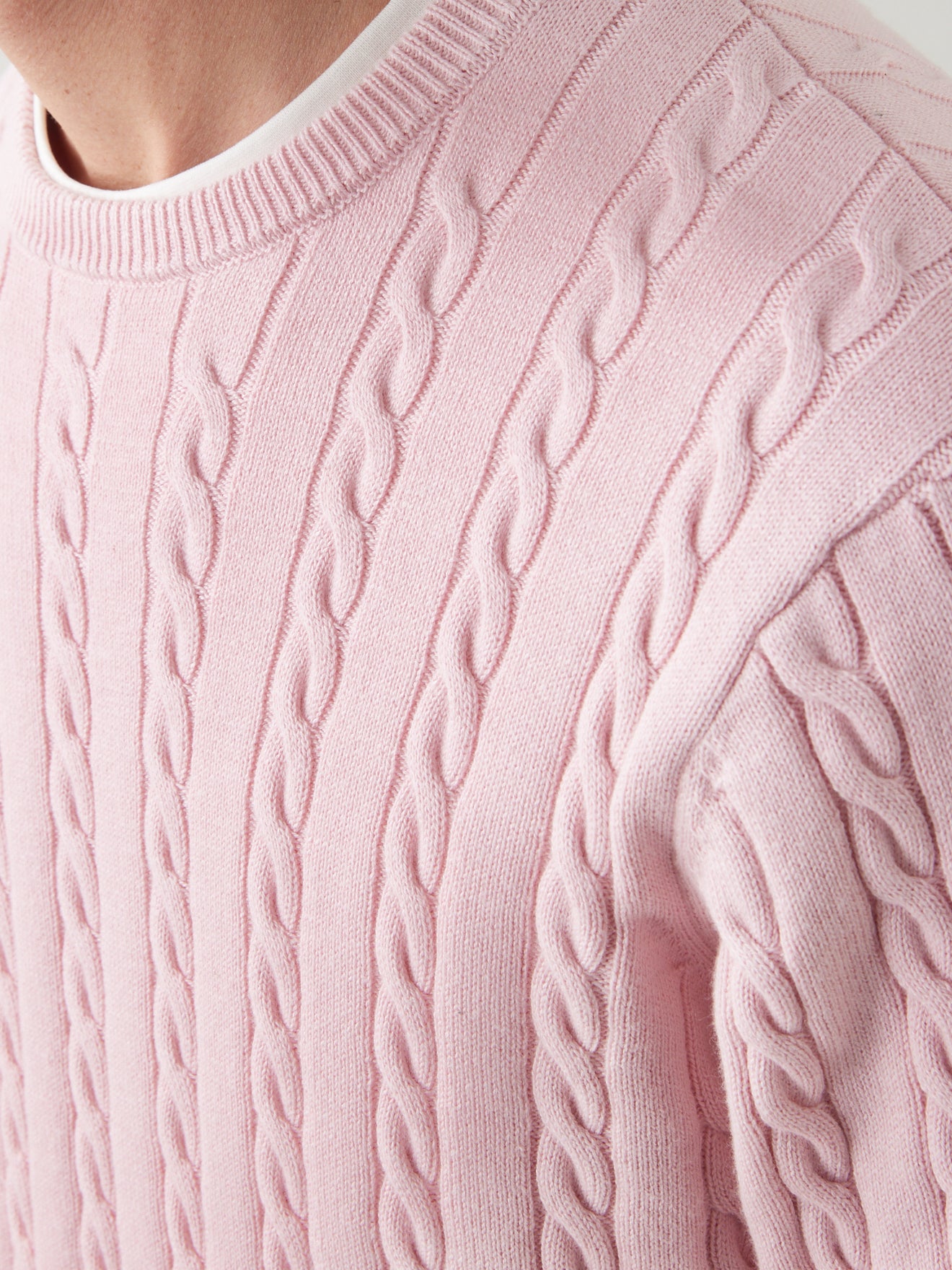 Pull torsadé coton et laine homme