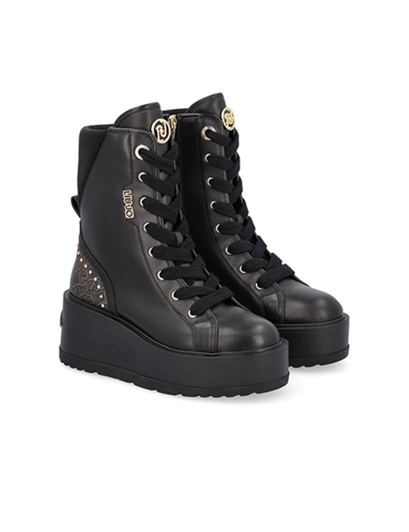 Black Ladies Platform Ankle Boots