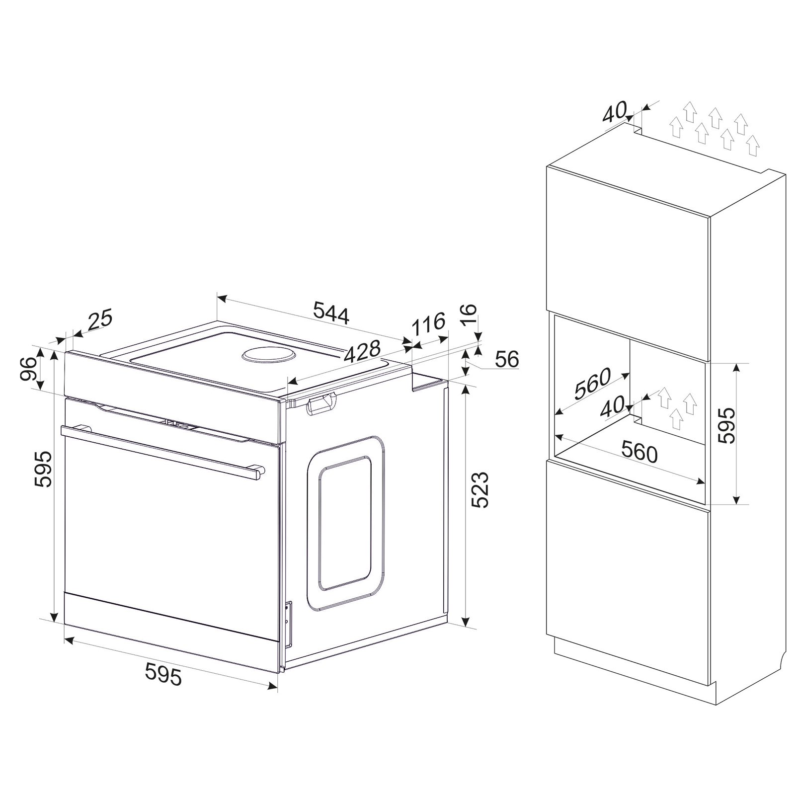 MICAN Einbau-Backofen 90650 - schwarz - A+