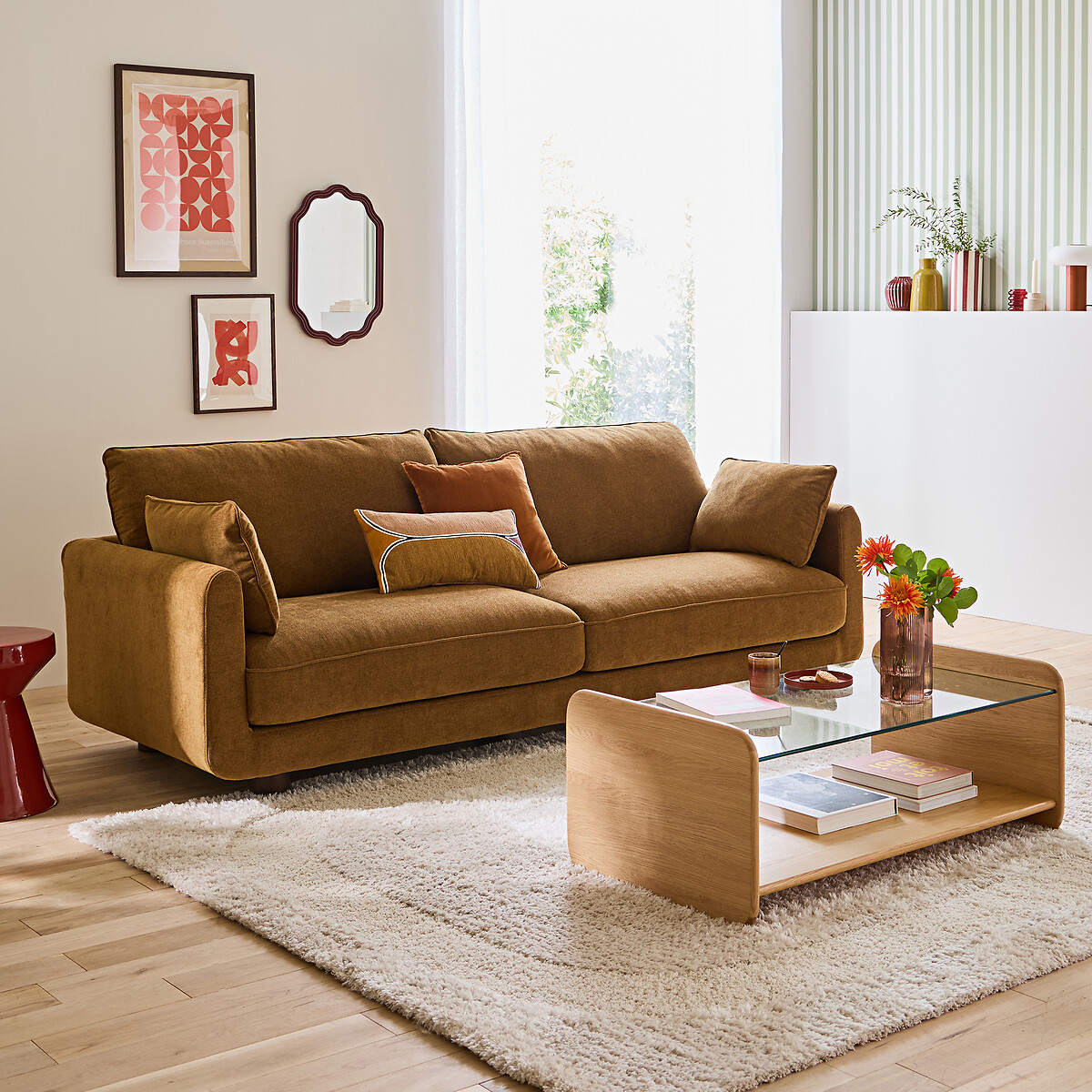 LA REDOUTE INTERIEURS<br>Sofá reto de 3, 4 ou 5 lugares EMILIO