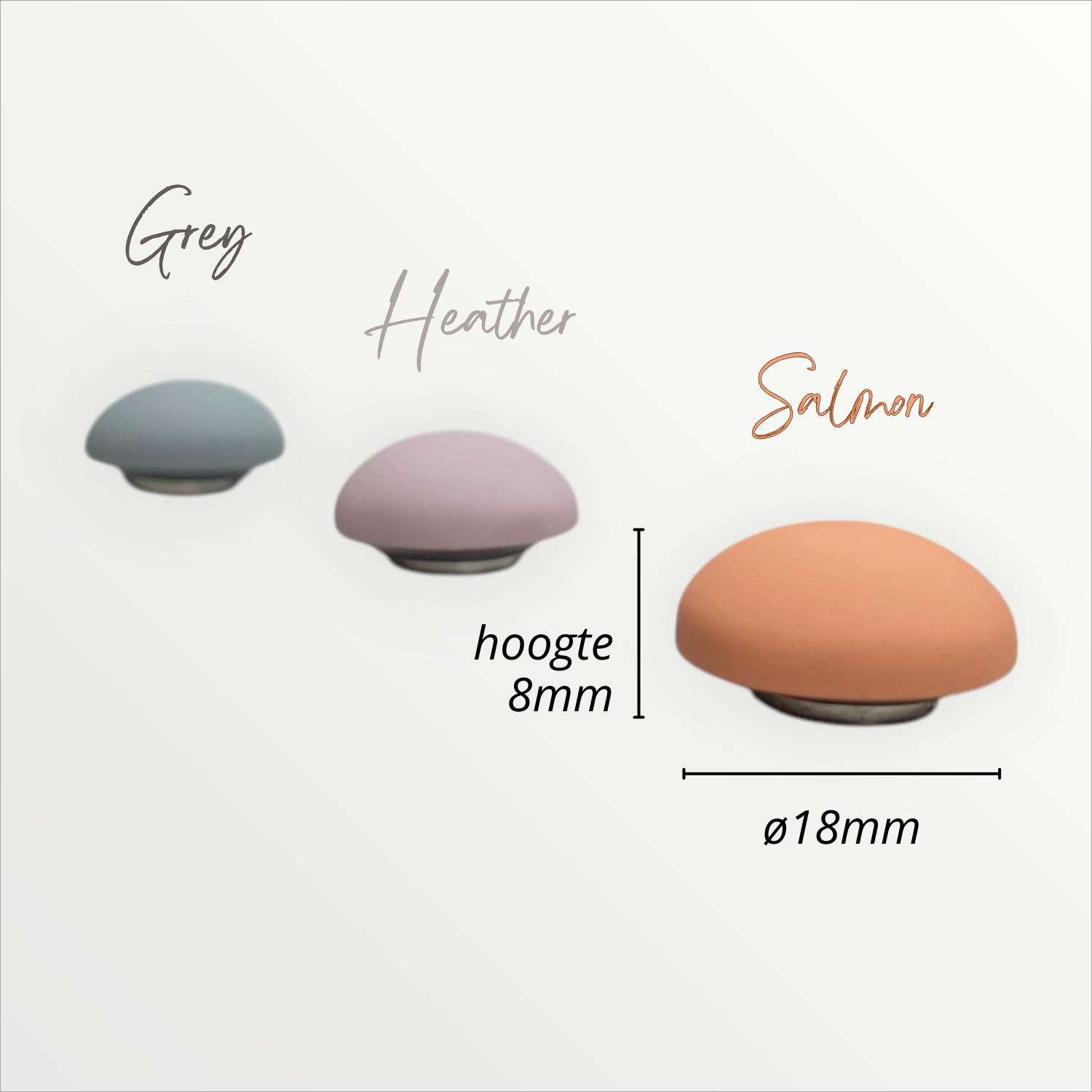 9x magneet - Salmon/heather/grey