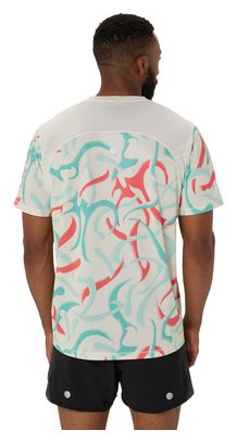 Maillot manches courtes Asics Road All Over Print Beige Homme