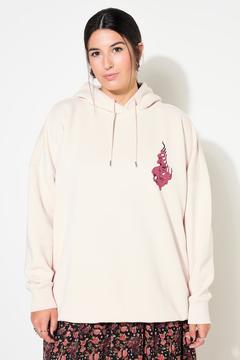 Hoodie, oversized, Asia-Rückenprint, Kapuze