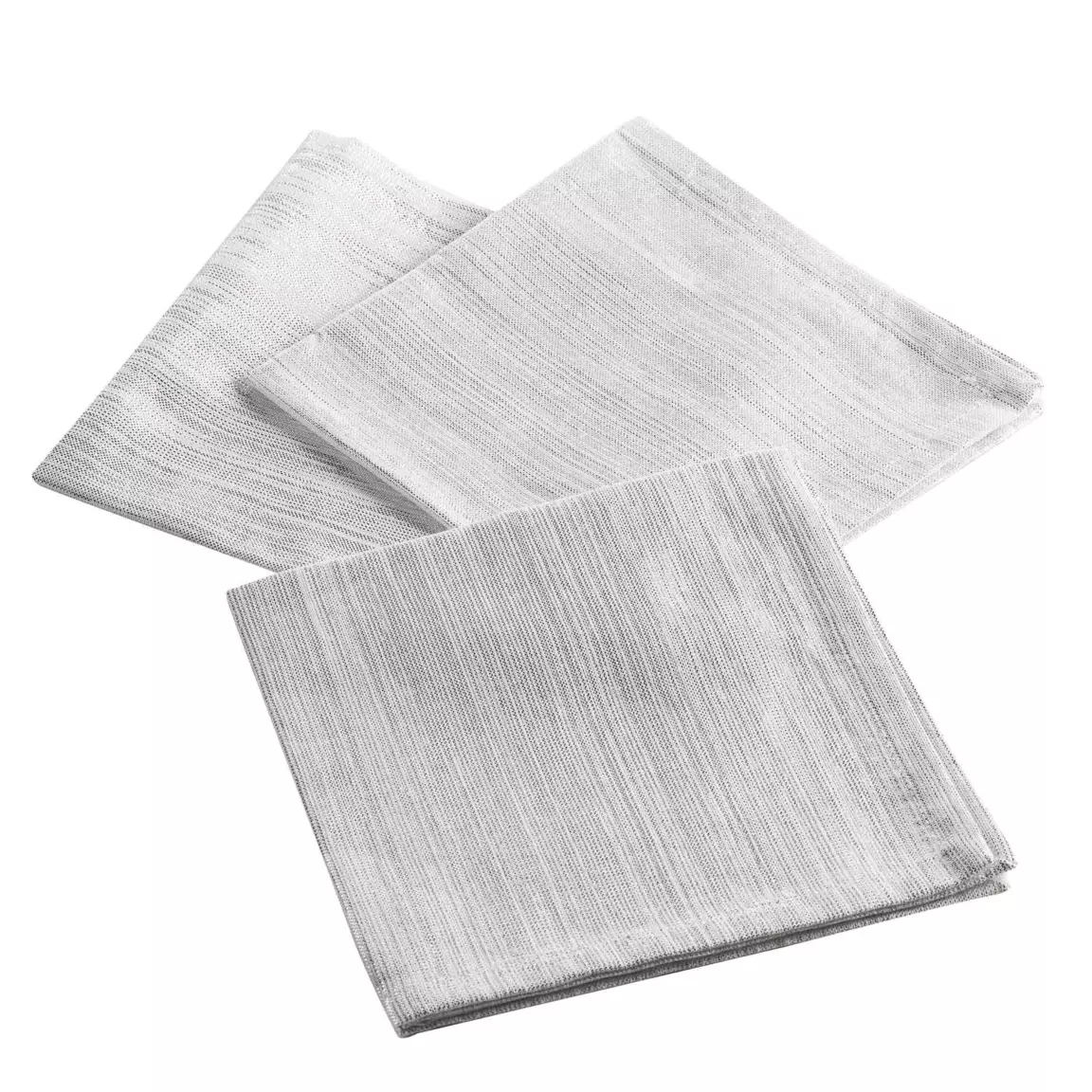 Lot de 3 serviettes coton (40 x 40 cm) Elegancia Argent