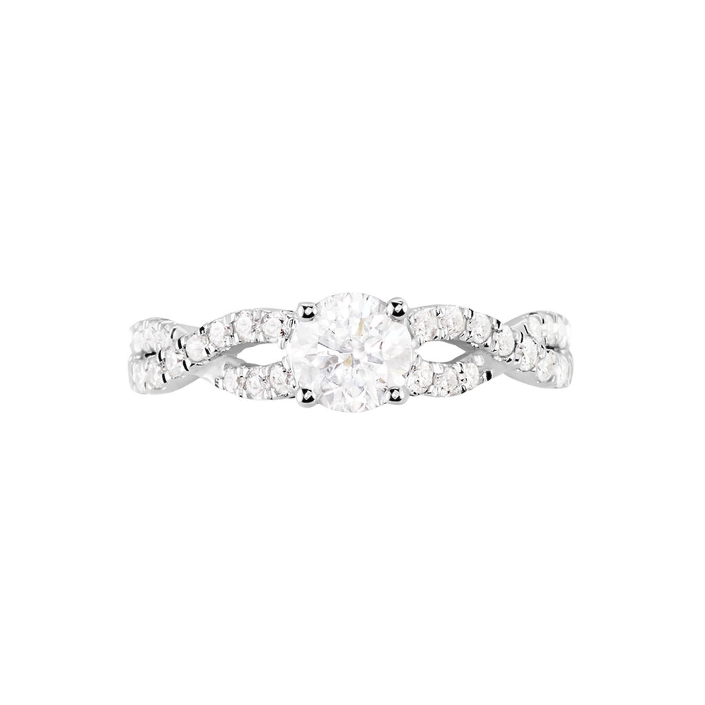 Bague Solitaire Or Blanc Nerida Diamants Synthétiques