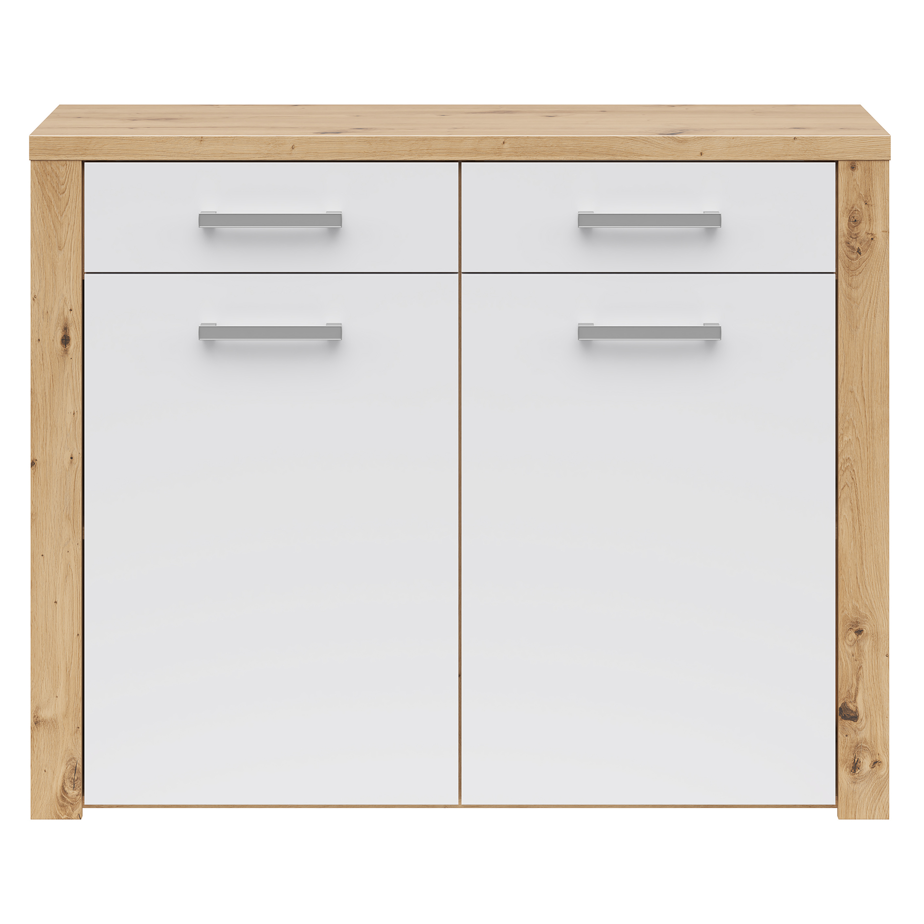 Garderobenkommode - Artisan Eiche - weiß - 110 cm