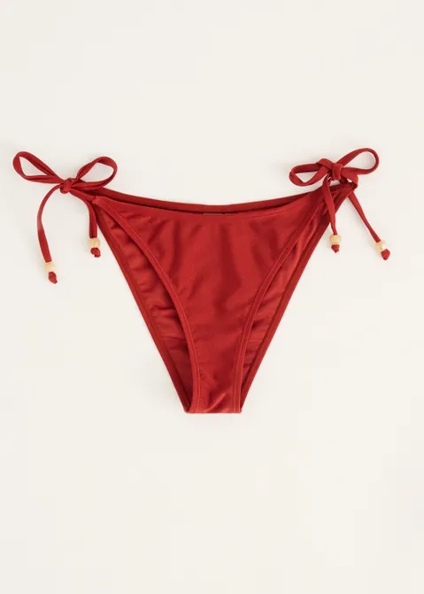 Bikini broekje met kraaltjes rood (ROO.RS)