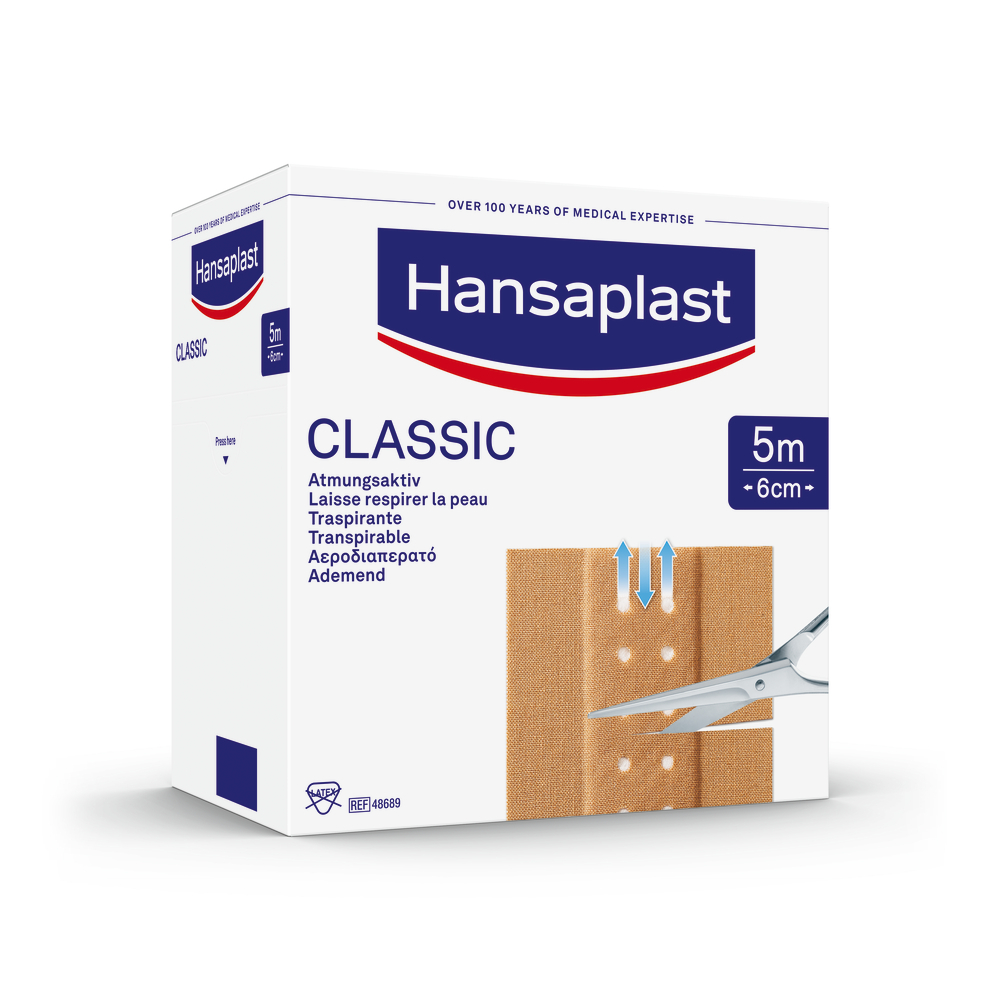 500x6cm Classic Pflaster Zuschneidbarer Wundverband (48689) - Braun
