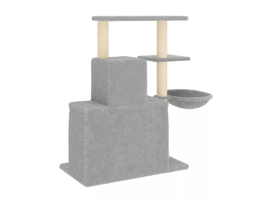 Arbre à chat avec griffoirs en sisal Gris clair 83 cm