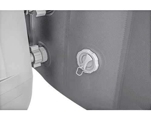 Bestway® LAY-Z-SPA® Santorini HydroJet Pro™ opblaasbare hottub met massagesysteem, 10 HydroJet™-sproeiers, 180 AirJet™, vorstbeveiliging en aardingsdetectiesysteem, grijs