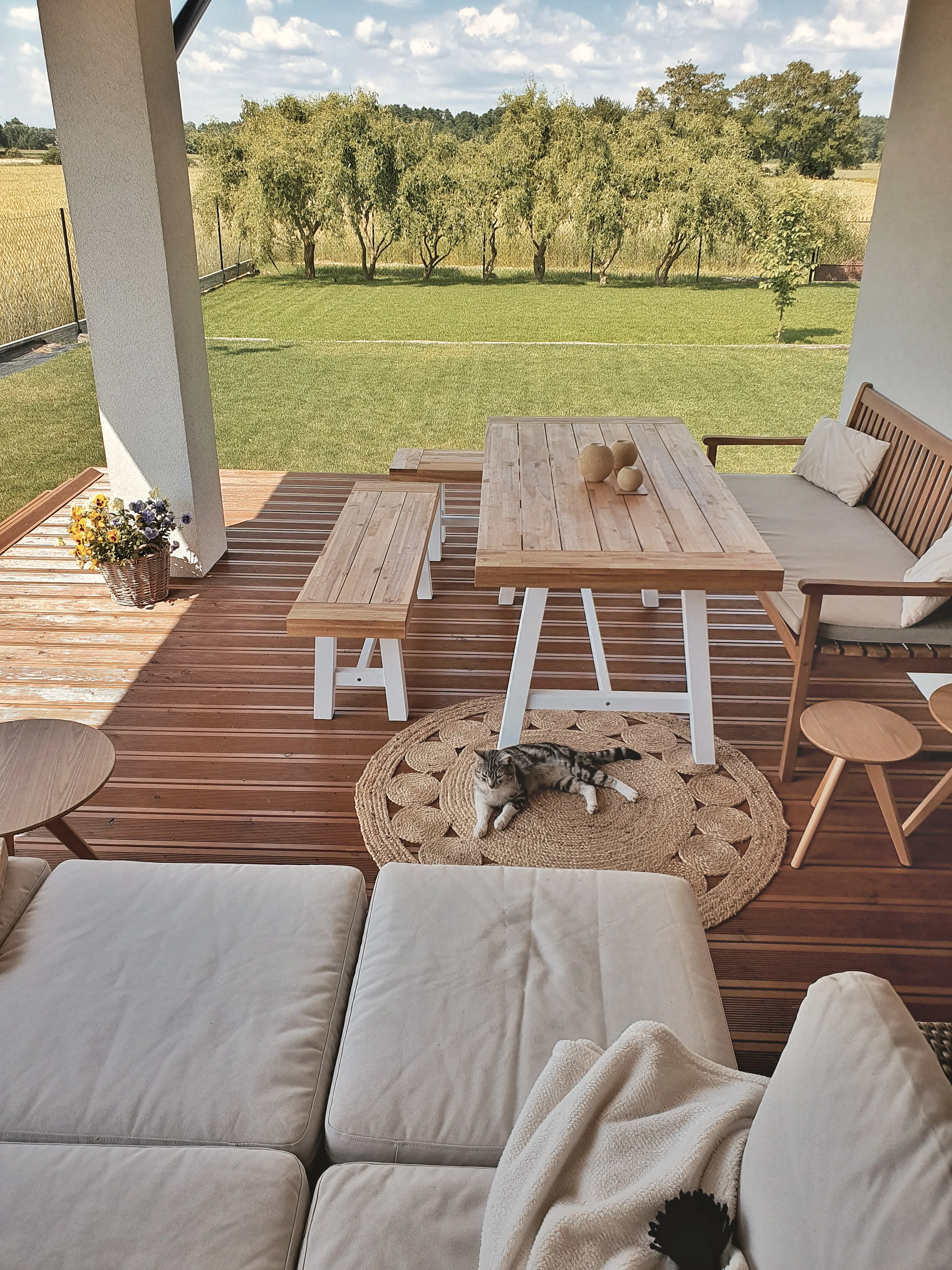Tuinbank met zitkussen VIVARA 160 cm Gecertificeerd acaciahout Beige