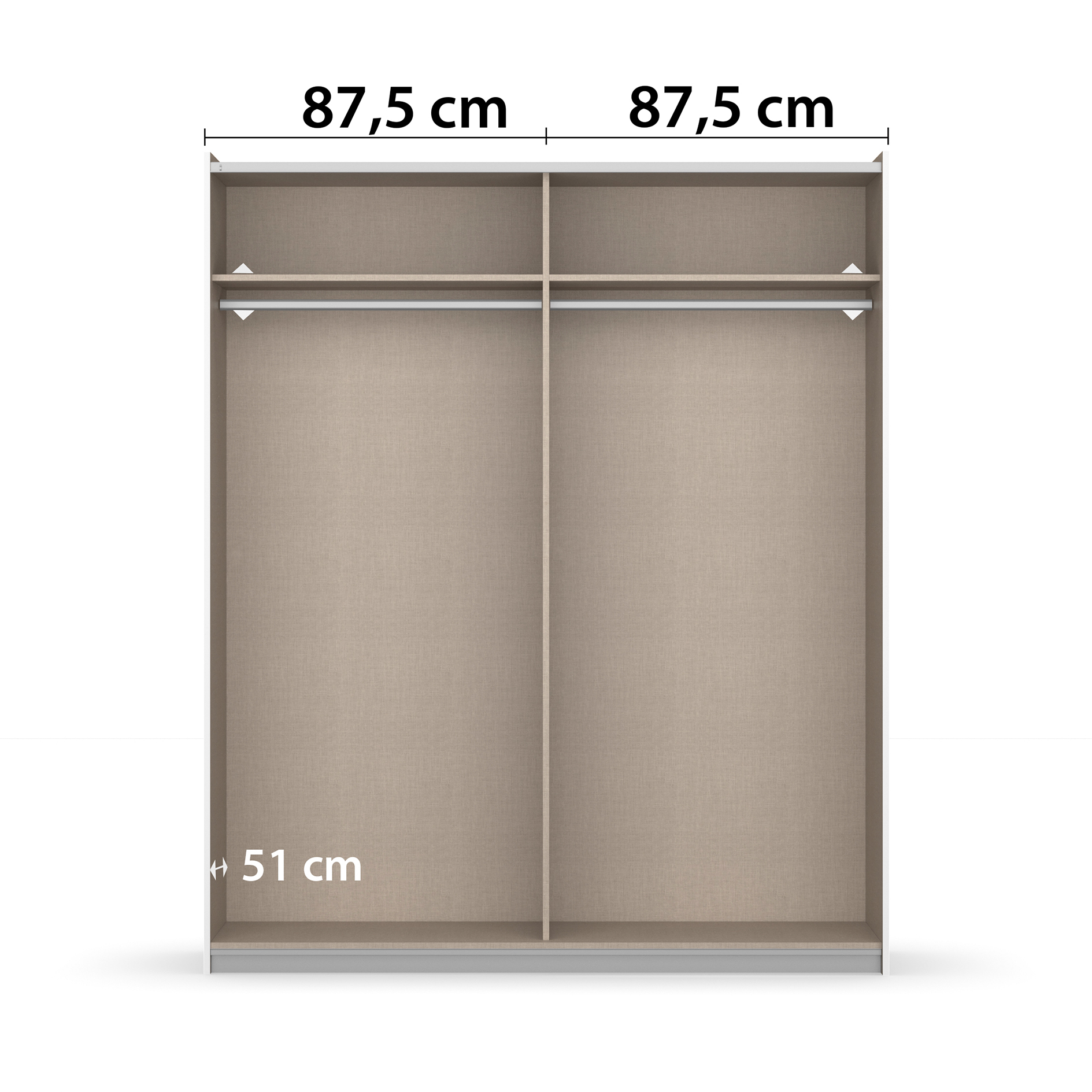 Schwebetürenschrank - grau-metallic - Eiche Artisan - 175 cm