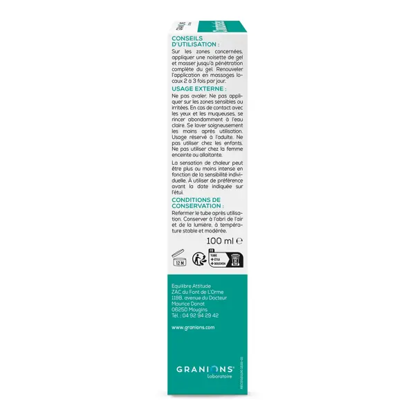 Gel de Massagem Aquecedor Granions Chondrostéo - Dor nas Articulações, Pacote com 2 géis de 100ml