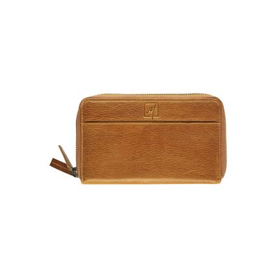 Porte-monnaie double fermeture éclair Savannah - cognac - label M