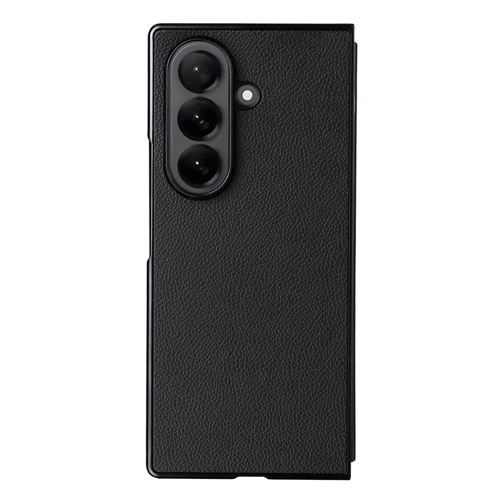 Samsung Galaxy Z Fold7 Hardcase Schutzhülle Litchi Look - Schwarz