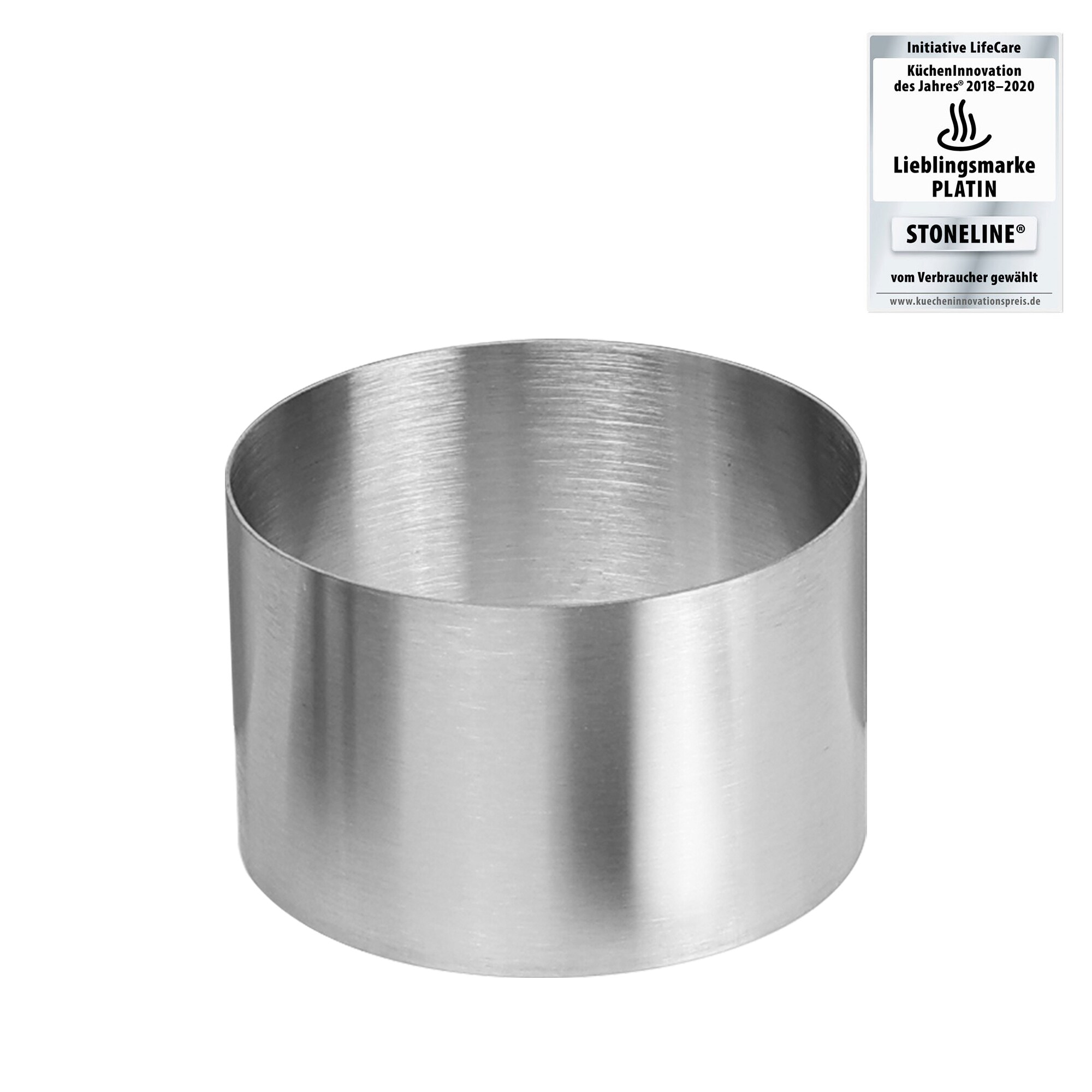 STONELINE® Dessertringe und Speiseringe Set, 8-teilig, Edelstahl, 6 Ringe, 1 Heber, 1 Stempel, rund