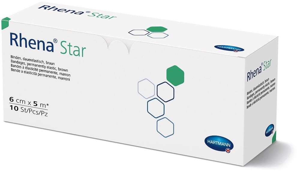 Rhena Star Elastische Binde<br>10 Stück, 6cmx5m, hautfarbig offen