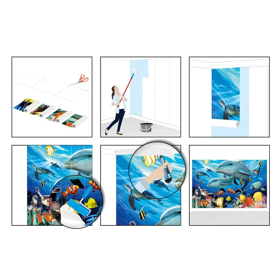Fotobehang Diep in de zee - 260x384cm - Blauw