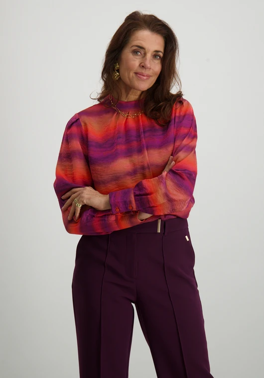Geisha Blouse met gestreepte print 43932-20