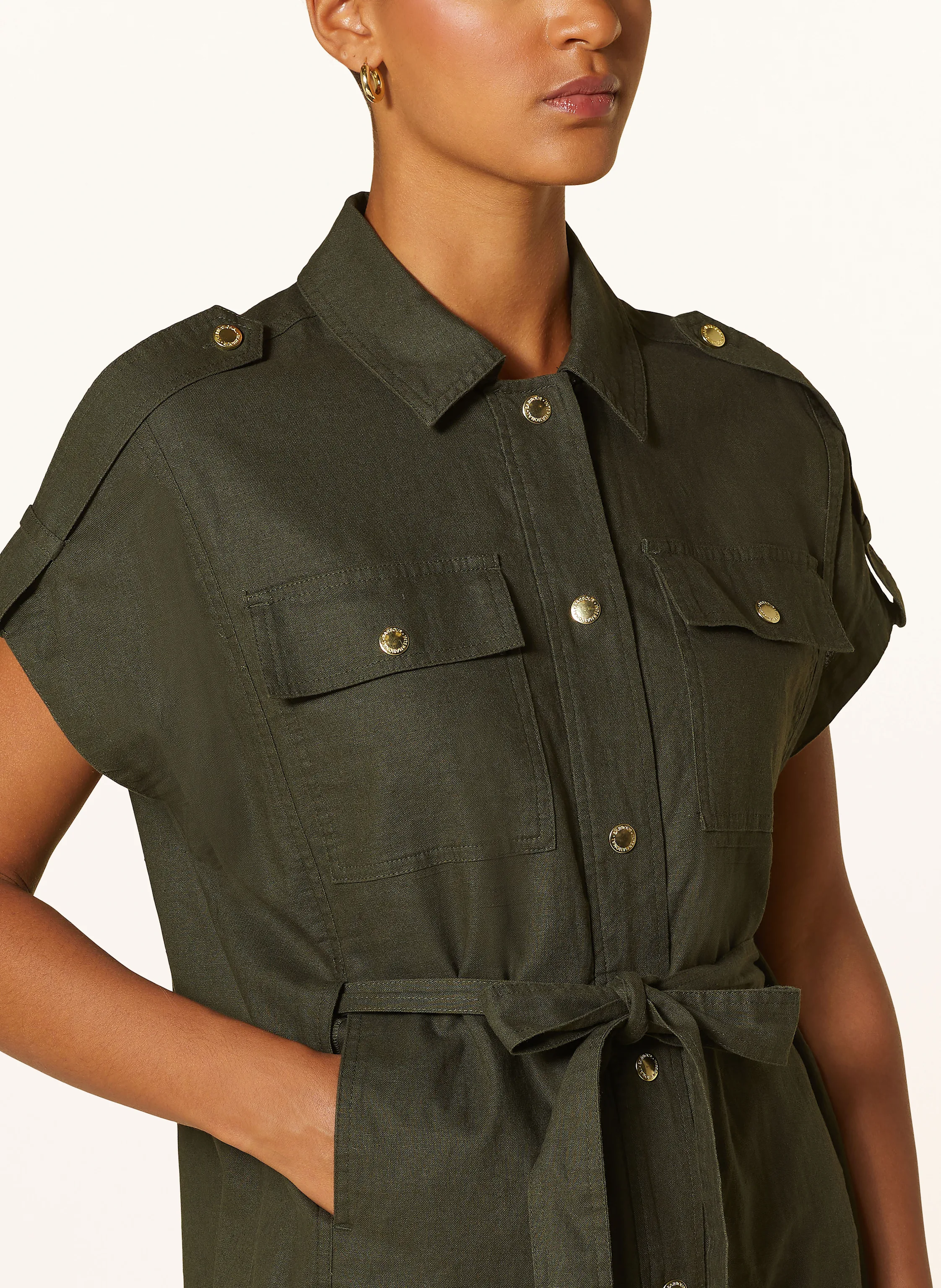 BARBOUR INTERNATIONAL Hemdblusenkleid HARLOW mit Leinen