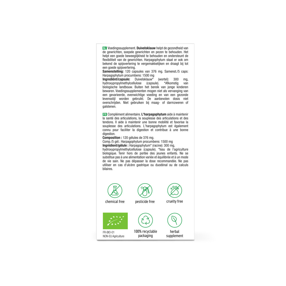 Purasana Duivelsklauw 300 Mg Bio 120 Capsules