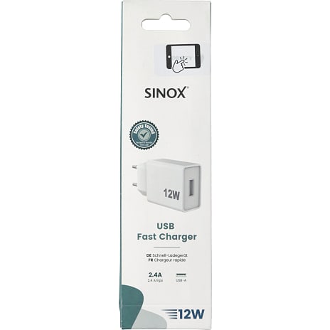 SINOX oplader 12W - hvid