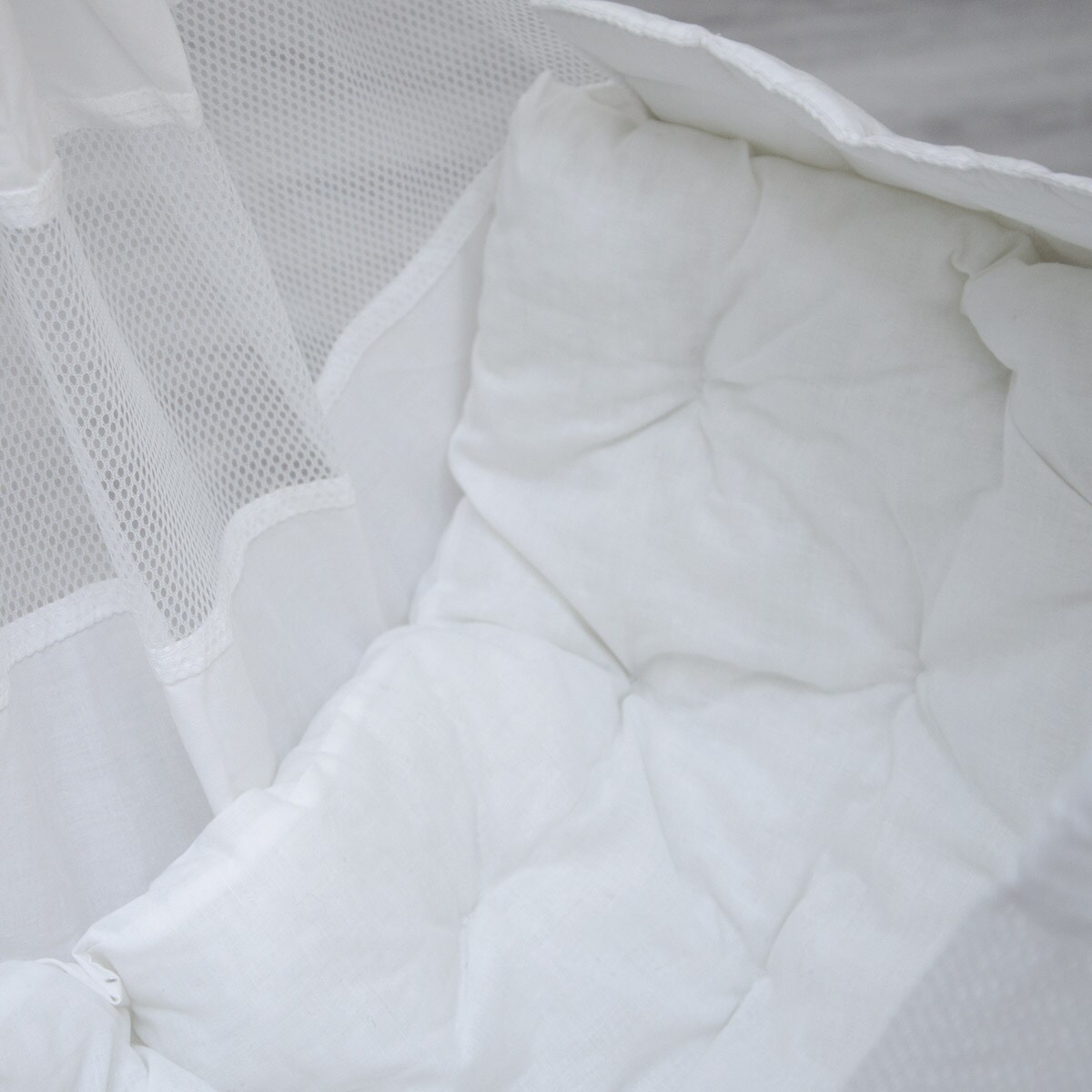 Babyhängematte Baby-Feder-Wiege mit Spreizstab | 100% Baumwolle Naturstoff | Kinderhängematte Hängew