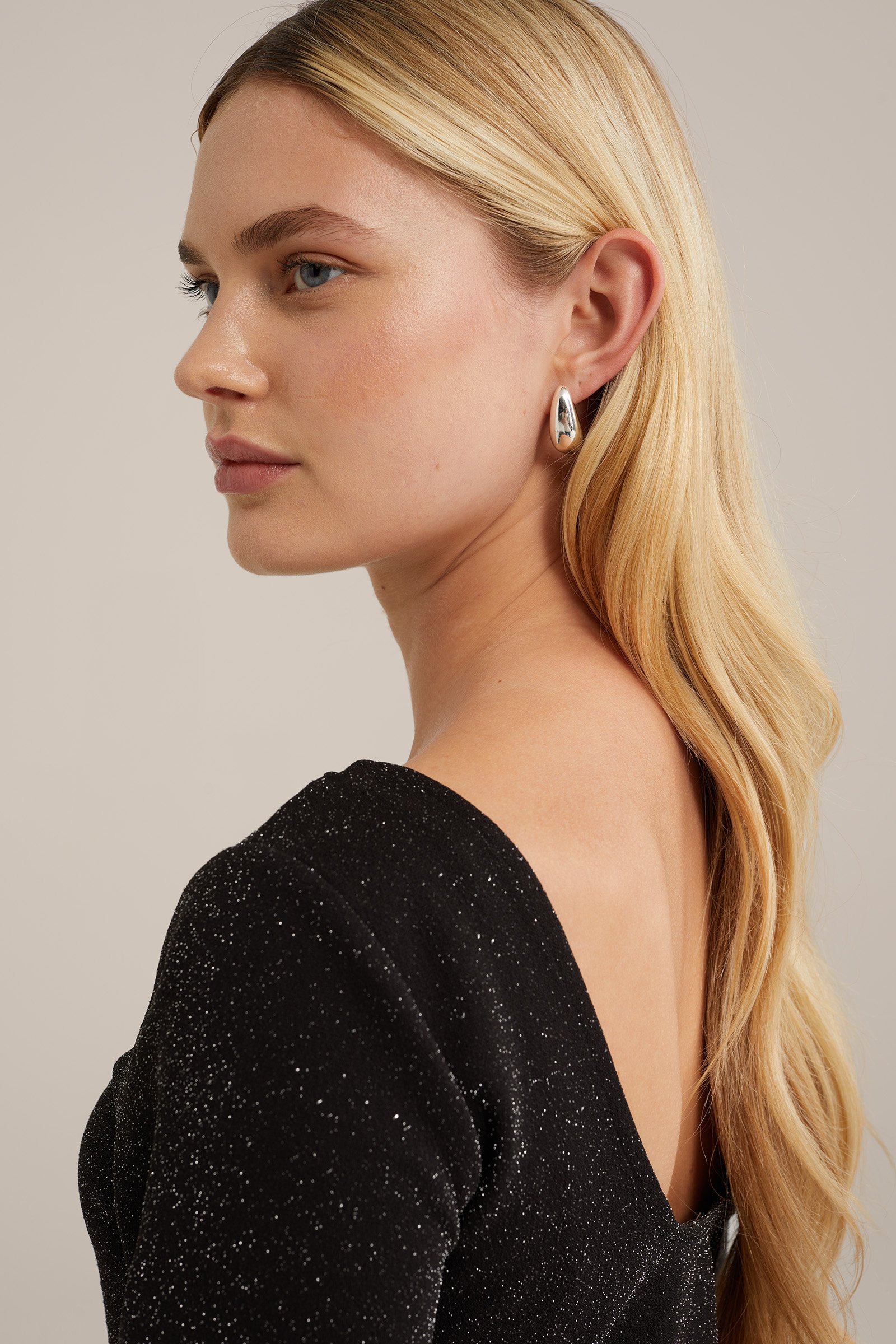 top met glittergaren WE Fashion Zwart