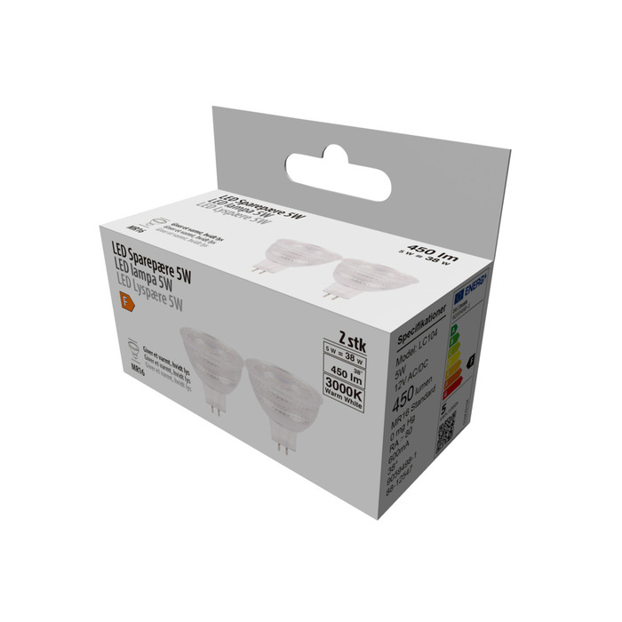 LED-spotpære 5 W GU5,3 - 2-pk.