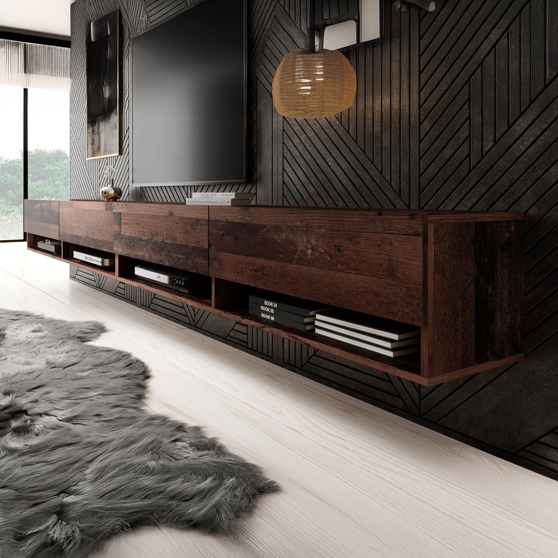 Asino - TV-Meubel - Old wood - 280 cm