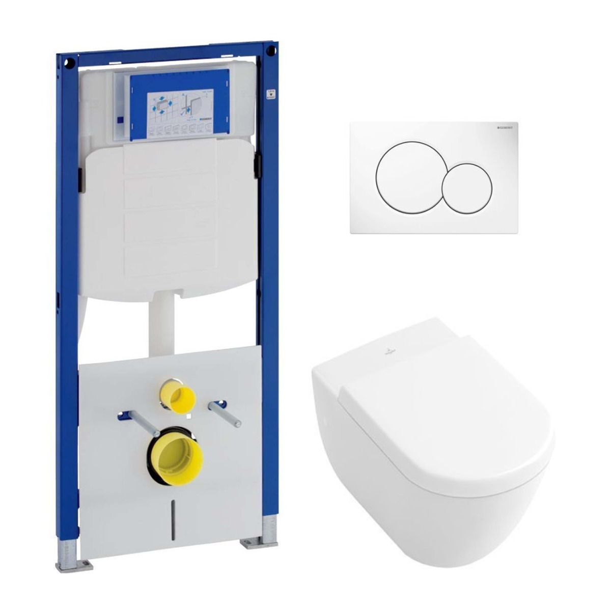 Geberit UP320 toiletset met Villeroy en Boch Subway 2.0 Direct Flush wandcloset en zitting