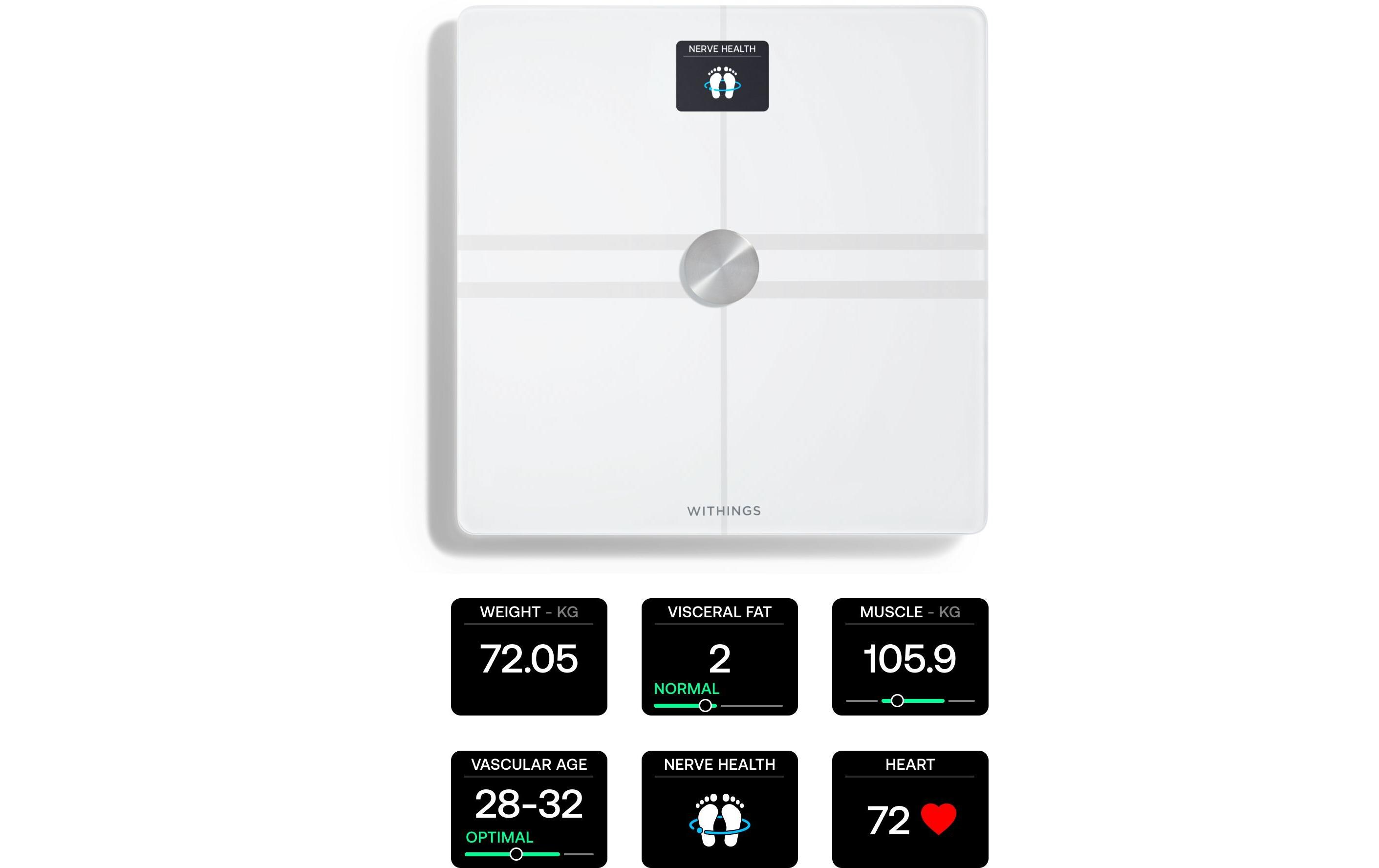 Körperanalysewaage Body Comp Weiss<br>WLAN-Personenwaage