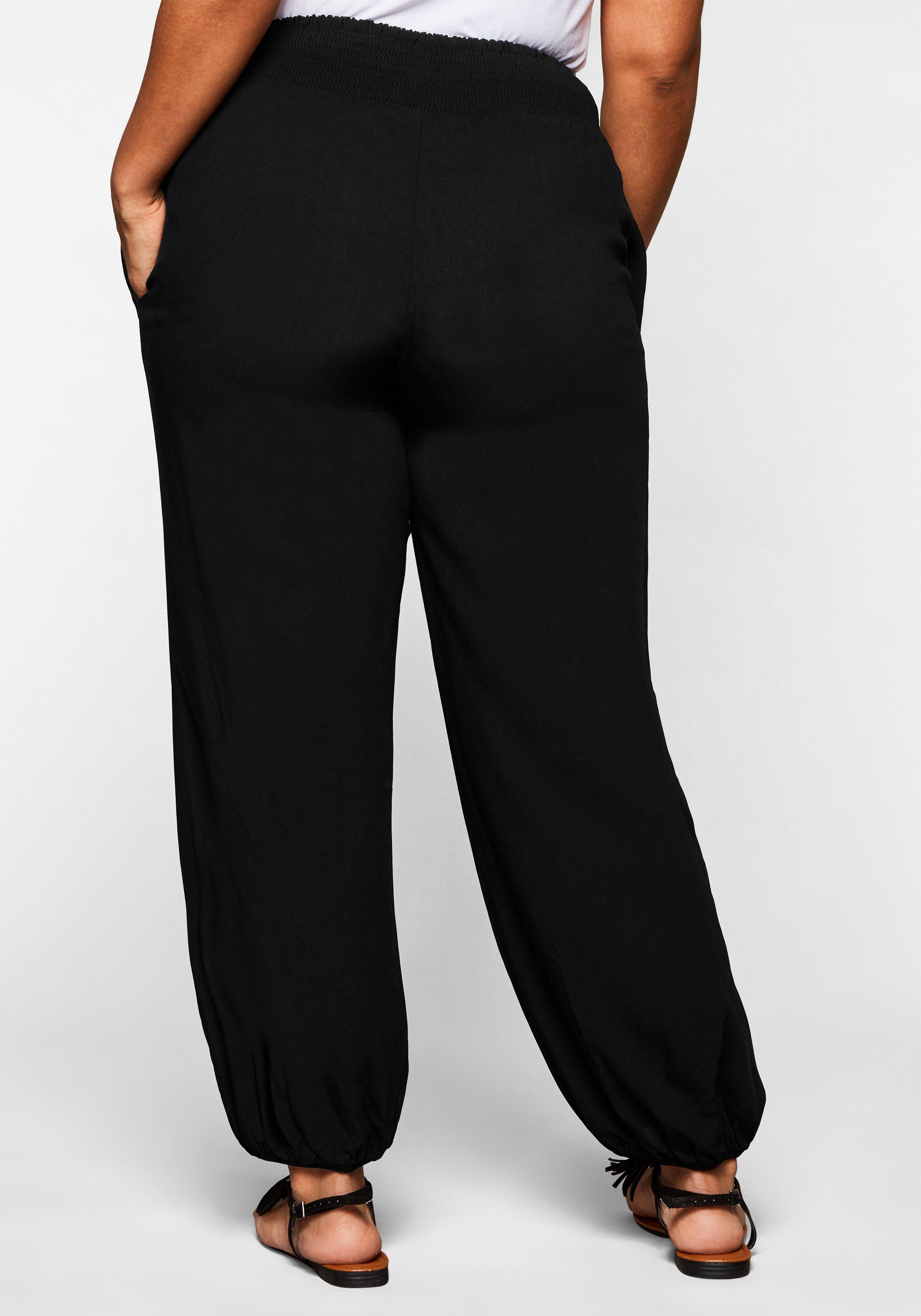 Weite Hose mit Smokbund, aus Viskose